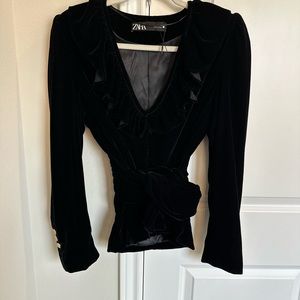 Zara velvet blouse